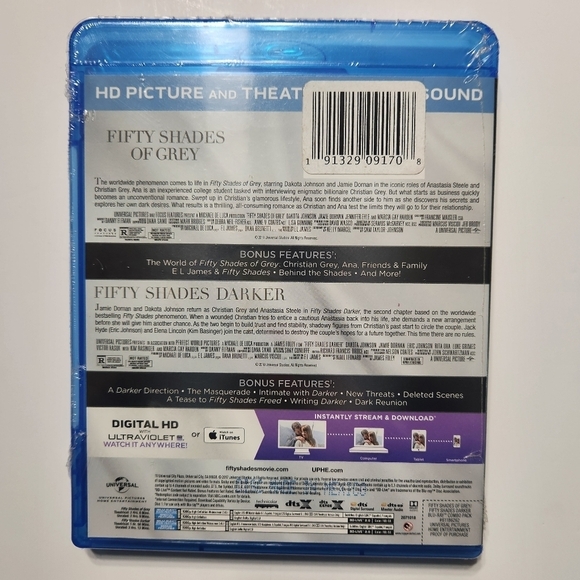 Fifty Shades of Grey + Fifty Shades Darker Blu Ray Unrated Edition + Digital - Picture 2 of 3